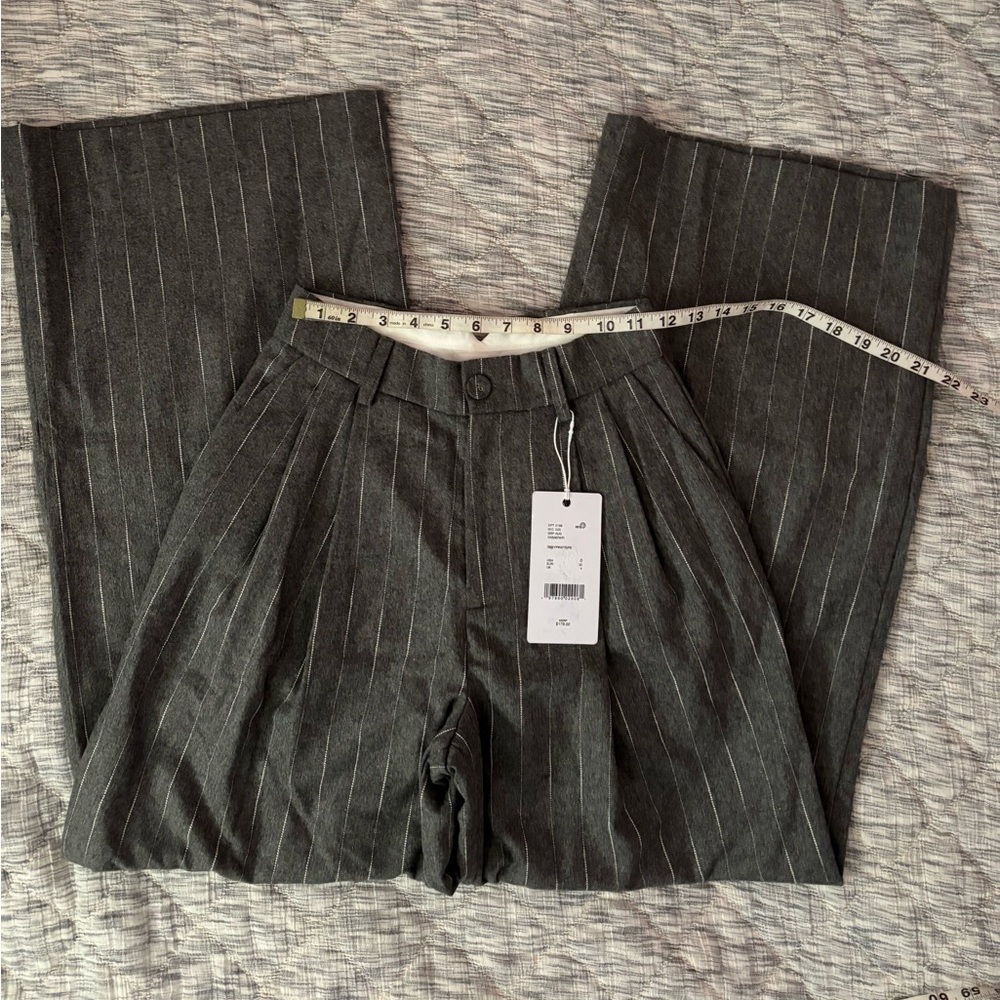 Le'AL.X Knit Wool Blend High Rise Flat Front Pleated Wide Leg Trousers Sz 0 NWT- - Picture 8 of 11